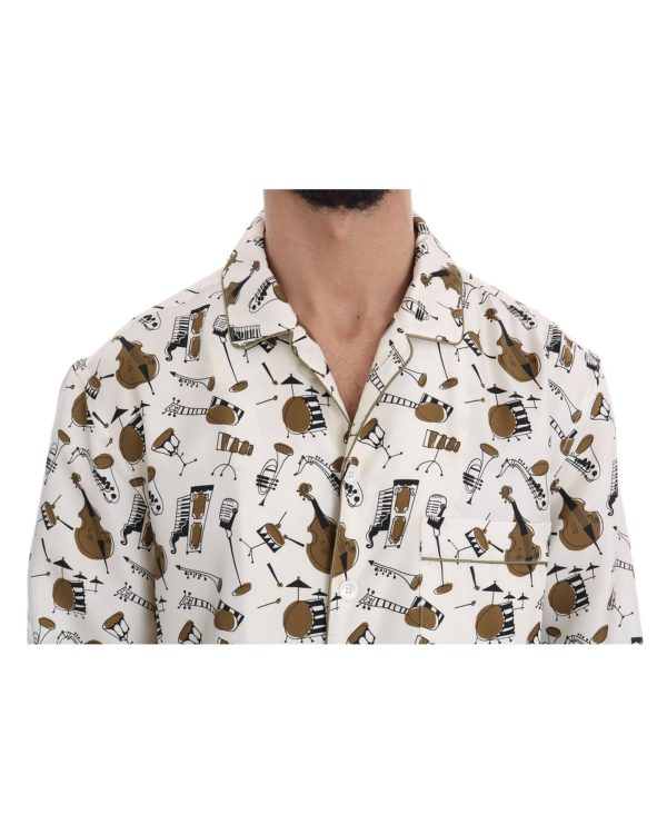 Exclusive Dolce & Gabbana Silk Jazz Motive Shirt – 40 EU