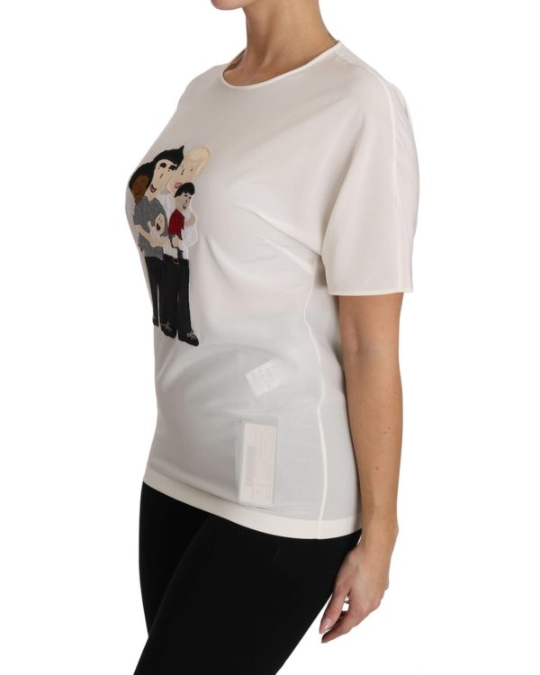 DOLCE & GABBANA Figure Family Silk T-Shirt Women – 36 IT