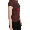 EXTE Round Neck Short Sleeve Top with Logo Details 42 IT Women