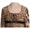 Roberto Cavalli Long Sleeve Round Neck Leopard Top Women – 46 IT