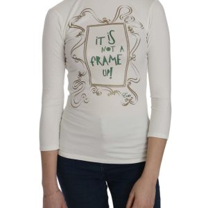 EXTE White Printed Turtle Neck Blouse Women