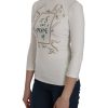 EXTE White Printed Turtle Neck Blouse Women – 38 IT