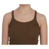 Brown Round Neck Sleeveless Spaghetti Strap Top Blouse Women – 42 IT