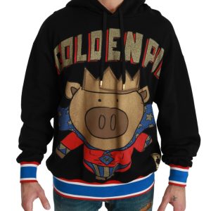 Hooded Sweater with Multicolor Motive Men