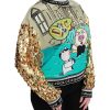 Dolce & Gabbana Crewneck Pullover Sweater with Year of the Pig Motive Women – 36 IT