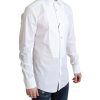 Dolce & Gabbana White Cotton Poplin Shirt with Contrasting Buttons 38 IT Men