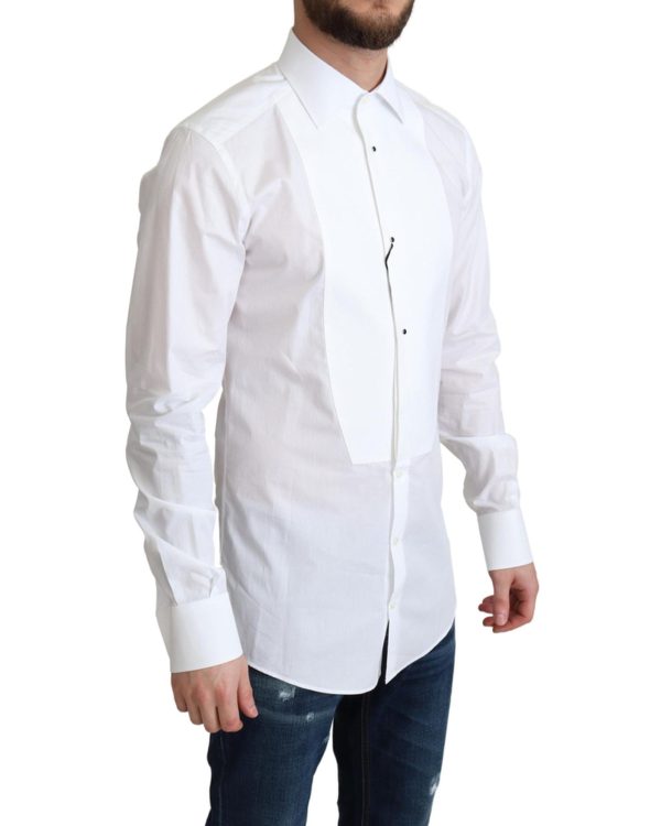 Dolce & Gabbana White Cotton Poplin Shirt with Contrasting Buttons 38 IT Men