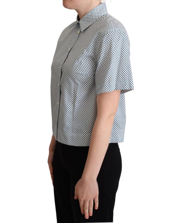 Polka Dot Collared Shirt – Blue Women – 40 IT