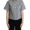 Checkered Design Collared Polo with Short Sleeves Women – 40 IT