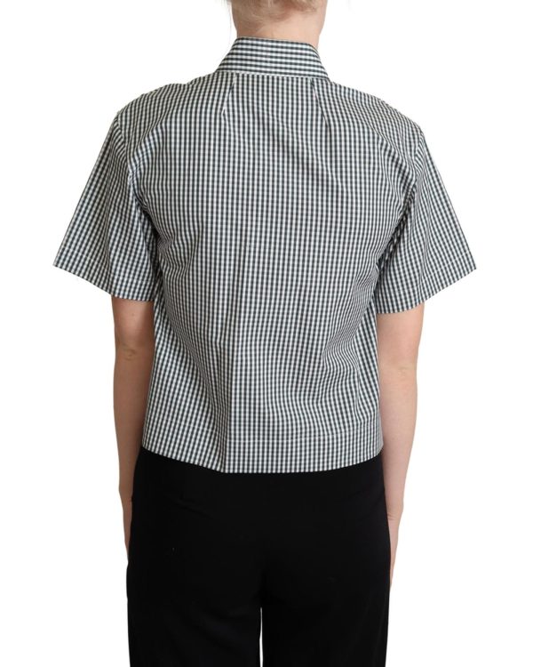 Checkered Design Collared Polo with Short Sleeves Women – 40 IT