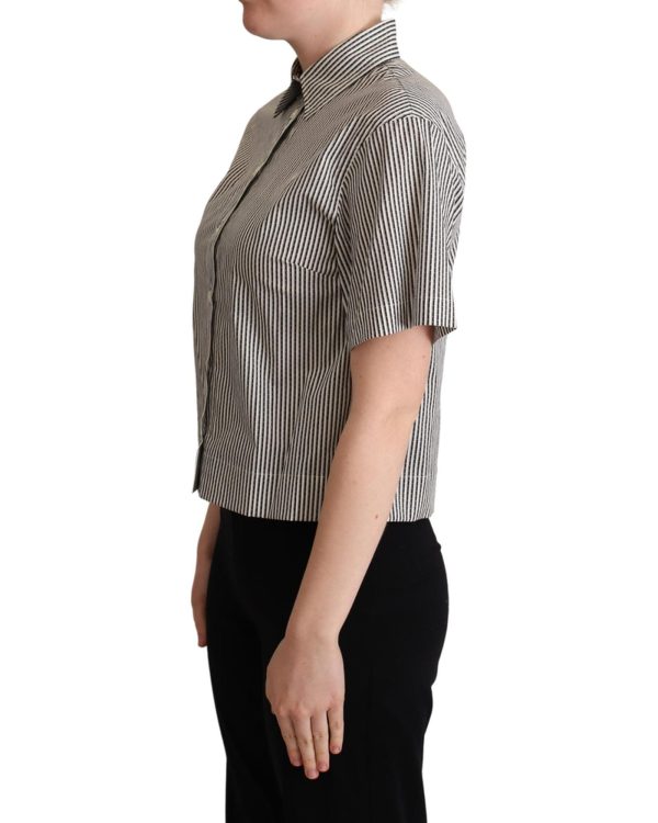 Striped Cotton Polo with Collar and Button Placket Women – 40 IT