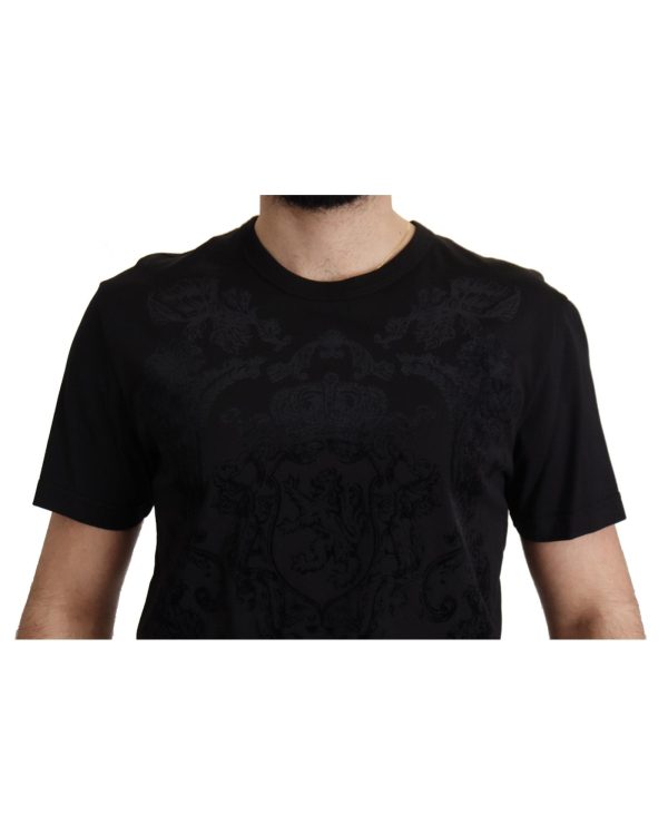 Authentic Dolce & Gabbana Black Baroque Motive T-shirt Men – 52 IT