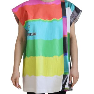 Dolce & Gabbana Sleeveless Blouse with Multicolor TV Print Women