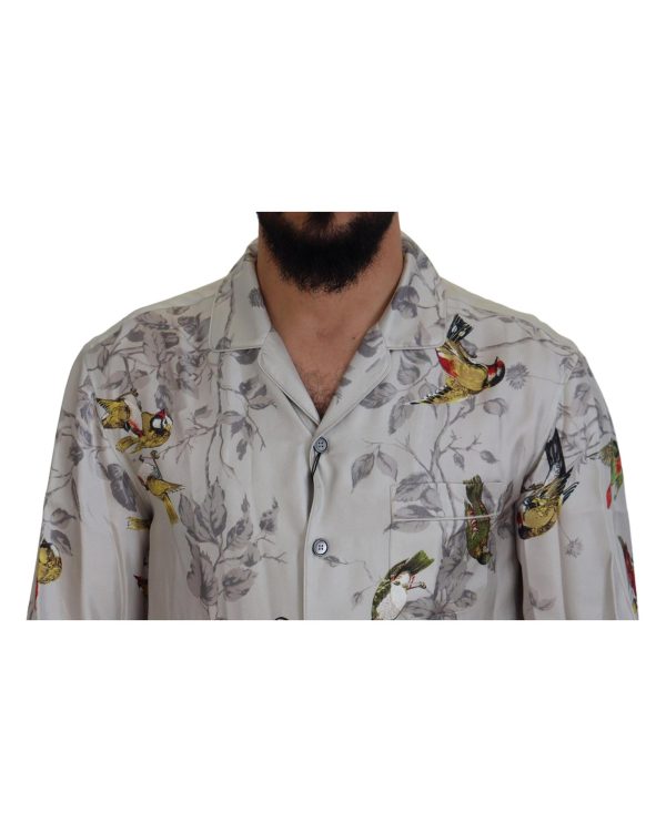 Stunning Dolce & Gabbana Casual Pajama Look Satin Shirt Men – S