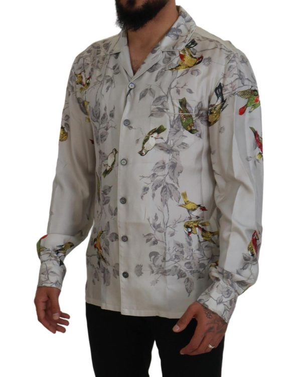 Stunning Dolce & Gabbana Casual Pajama Look Satin Shirt Men – S