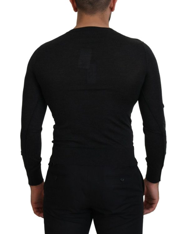 Stunning Dolce & Gabbana V-Neck Sweater with Heart Embroidery 44 IT Men