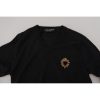 Stunning Dolce & Gabbana V-Neck Sweater with Heart Embroidery 44 IT Men