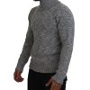 Stunning Gray Long Sleeve Wool-Blend Sweater Men – 46 IT