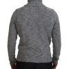 Stunning Gray Long Sleeve Wool-Blend Sweater Men – 46 IT