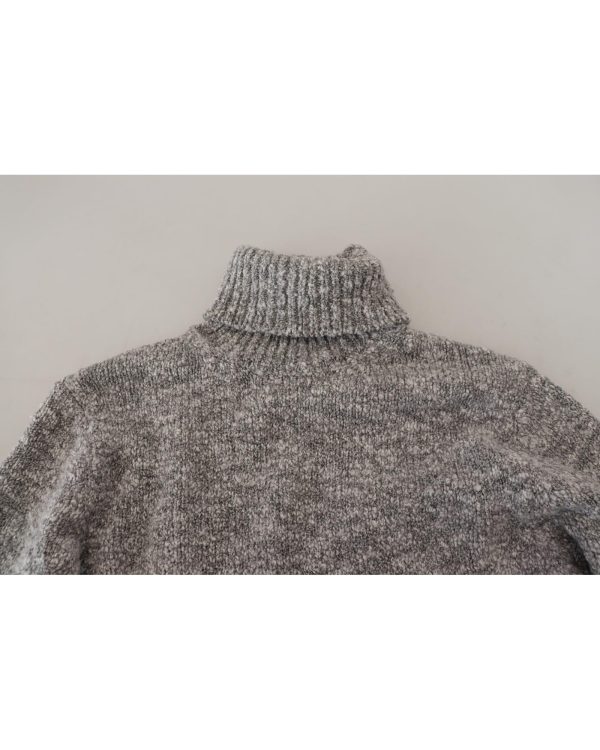 Stunning Gray Long Sleeve Wool-Blend Sweater Men – 46 IT