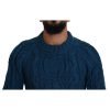 Blue Crewneck Pullover Sweater with Logo Details Men – 44 IT