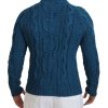 Blue Crewneck Pullover Sweater with Logo Details Men – 44 IT