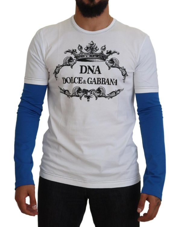 Authentic Dolce & Gabbana Crewneck Pullover Sweater with DNA Motive Men – 50 IT