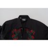 GOLD Long Sleeve Shirt with Floral Embroidery by Dolce & Gabbana Men – 38 IT