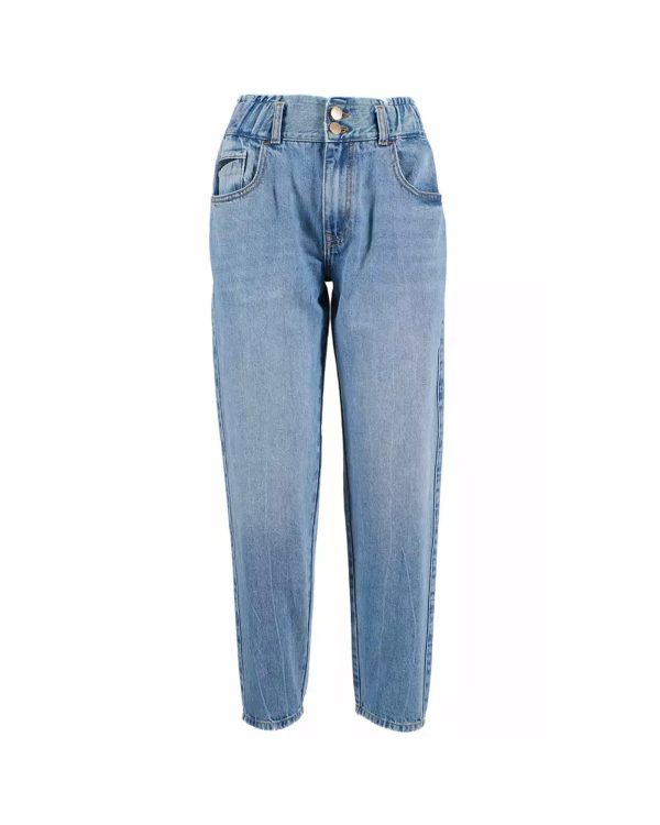 High-waisted Regular Fit Womens Jeans with Ruined Detail Women – W27 US