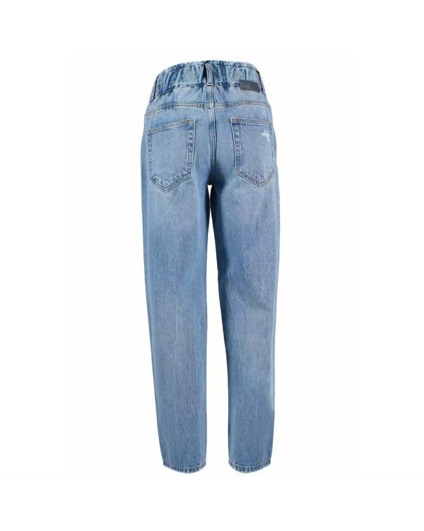 High-waisted Regular Fit Womens Jeans with Ruined Detail Women – W27 US