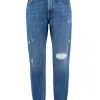 Ripped Cotton Jeans with Regular Fit and Five Pockets Men – W28 US