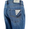 Ripped Cotton Jeans with Regular Fit and Five Pockets Men – W28 US