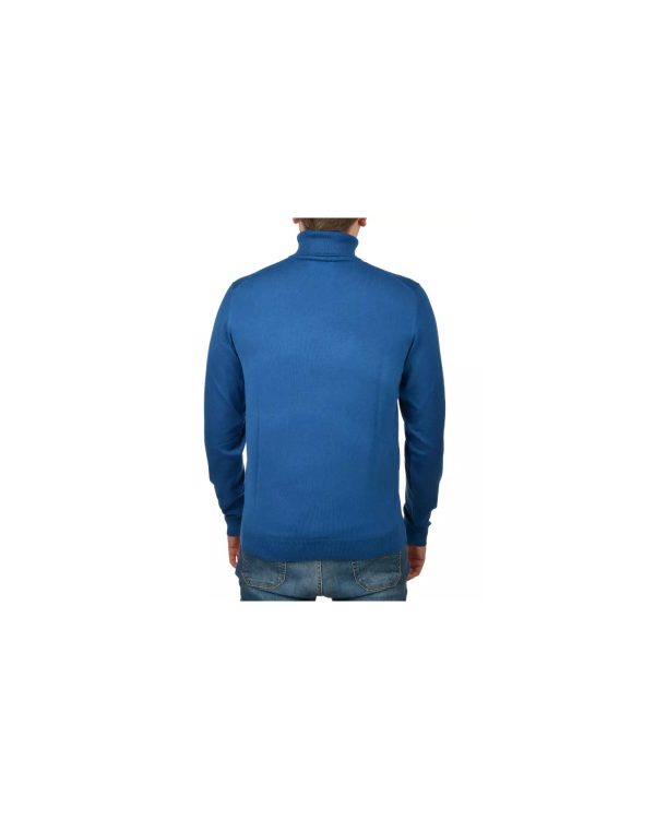 Turtleneck Sweater with Logo Detail in China Blue Men – W29 US