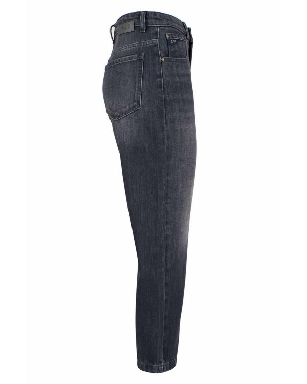 High-waisted Black Jeans with Zip Closure and Five Pockets Women – W26 US