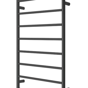 Premium Matte Black Towel Rack - 8 Bars, Round Design, AU Standard, 1000x620mm Wide