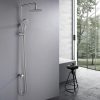 2023 Brushed Nickel Solid Stainless Steel 304 made shower set w diverter 200 mm head sprayer hand held head Suit Outdoor