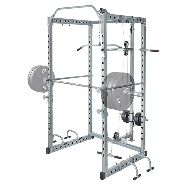 Power Rack Squat Cage Stands w Lat Pulldown Home Gym