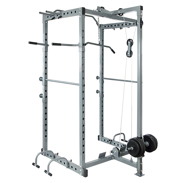 Power Rack Squat Cage Stands w Lat Pulldown Home Gym