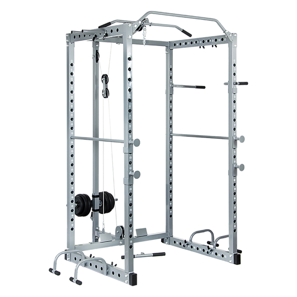 Power Rack Squat Cage Stands w Lat Pulldown Home Gym