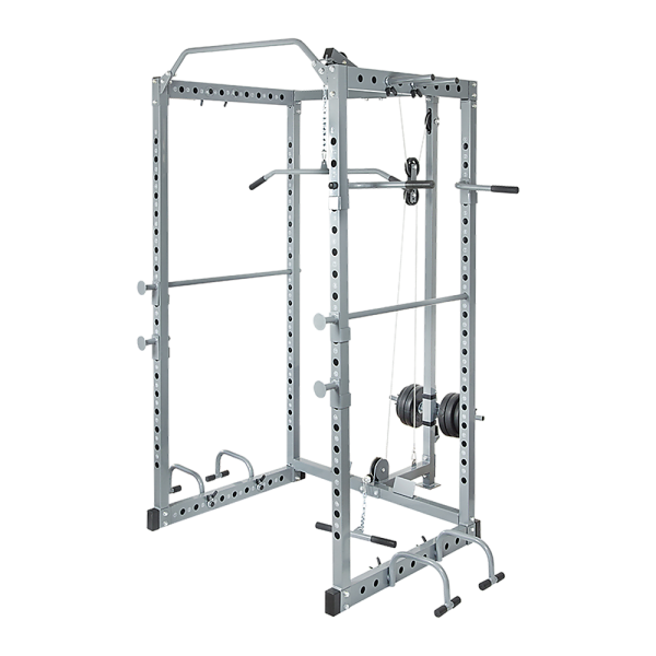 Power Rack Squat Cage Stands w Lat Pulldown Home Gym