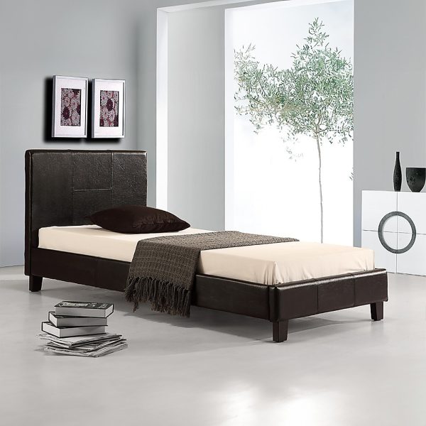 Marden Single PU Leather Bed Frame – Black