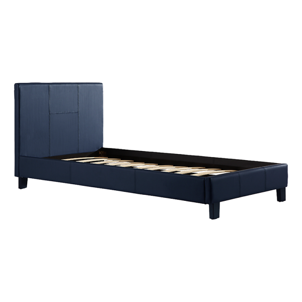 Marden Single PU Leather Bed Frame – Blue