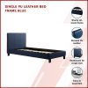 Marden Single PU Leather Bed Frame – Blue