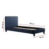 Marden Single PU Leather Bed Frame – Blue