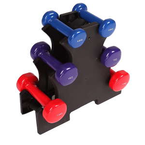 6-Piece Dumbbell Set with Rack