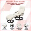 PU Leather Deluxe Massage Chair Recliner Ottoman Lounge Remote