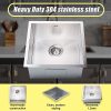 440x440mm Handmade Stainless Steel Undermount / Topmount Kitchen Laundry Sink with Waste