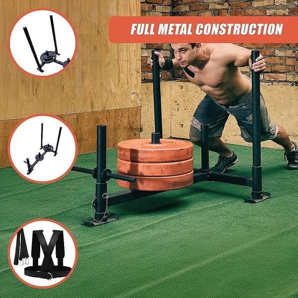 Heavy Duty Gym Sled with Harness