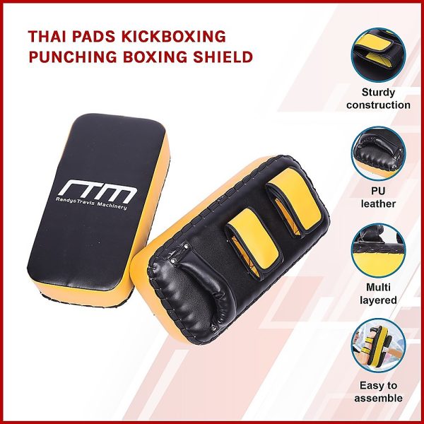 Thai Pads Kickboxing Punching Boxing Shield – Yellow and Black