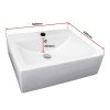 Ceramic Rectangular Above Countertop Basin for Vanity